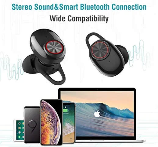 Auricolari Bluetooth Senza Fili, Vigorun Cuffie Wireless in Ear con Scatola Ricarica Porta...