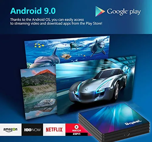 Bqeel Android 9.0 TV Box R1 PLUS, 4GB RAM+64GB ROM / CPU RK3318 Quad-Core 64bit /Dual WIFI...