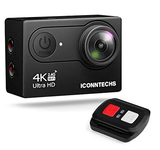 ICONNTECHS IT Action Camera 4K 30fps 20MP Action Cam per Casco Videocamera Subacquea wifi...