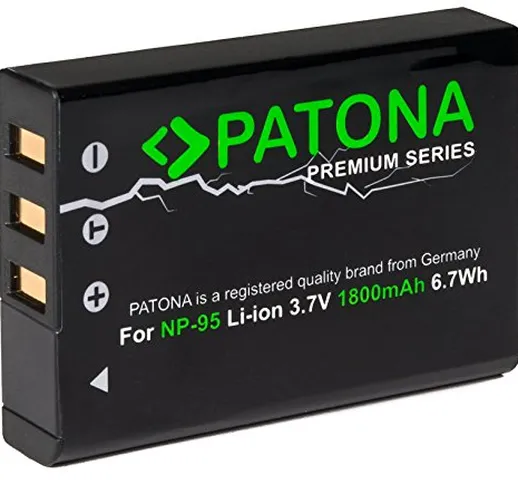 Patona Batteria NP-95 ricaricabile agli ioni di litio 1800 mAh 3,7 V batteria premio 1x