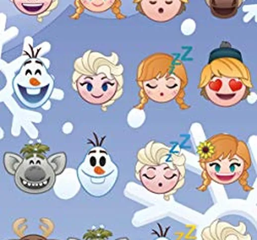 Disney - Telo da Spiaggia, 100% Cotone, Dimensioni: 70 x 140 cm, Cotone, Frozen Emoji, 70...