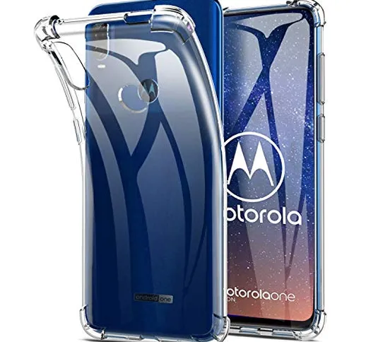 iBetter Slim Thin Protettiva per Motorola One Vision/Moto p40 Cover,Morbido TPU,Antiurto M...