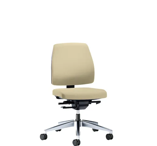  Sedia girevole per ufficio GOAL, altezza schienale 430 mm, telaio lucido, con rotelle dur...