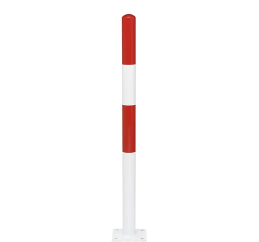 Paletto di sbarramento, da ancorare, Ø 90 mm, verniciatura plastica in rosso / bianco
