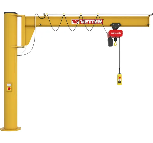  Gru a colonna con braccio girevole ASSISTENT AS, con paranco elettrico HF, portata 250 kg...