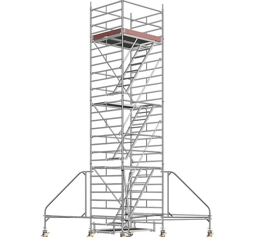  Trabattello universale, con scala, piattaforma 1,80 x 1,50 m, altezza del trabattello 7,4...