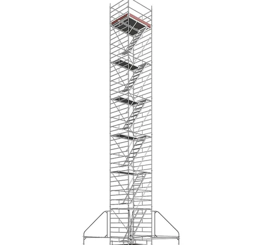  Trabattello universale, con scala, piattaforma 1,80 x 1,50 m, altezza del trabattello 13,...