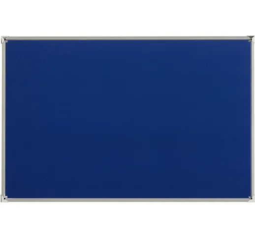  Bacheca con cornice in alluminio, tessuto, blu, largh. x alt. 1500 x 1000 mm