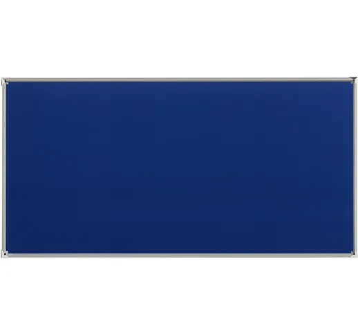  Bacheca con cornice in alluminio, tessuto, blu, largh. x alt. 2000 x 1000 mm
