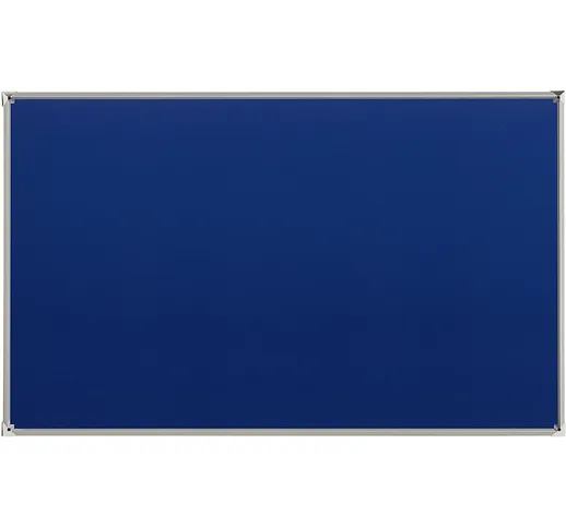  Bacheca con cornice in alluminio, tessuto, blu, largh. x alt. 1800 x 1200 mm
