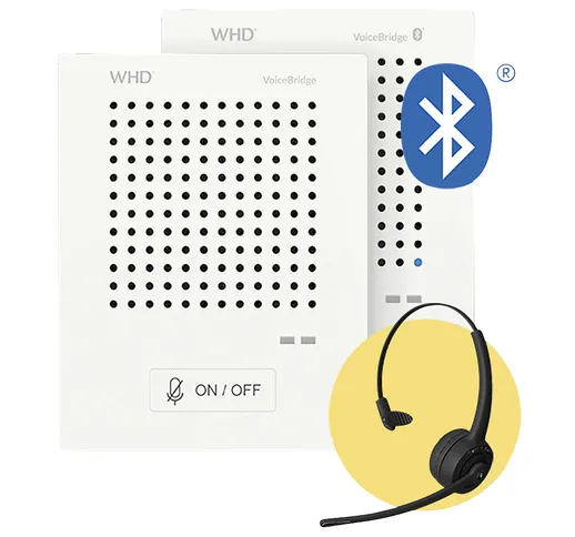 Interfono VoiceBridge Standard/Bluetooth, 2 interfono, 1 cuffia, senza contatto, funzionam...