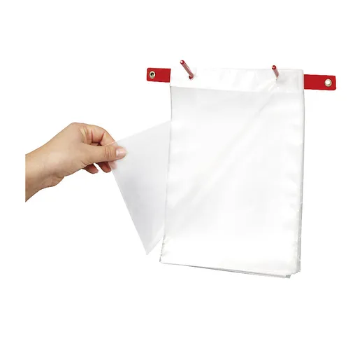 Fissaggio per sacchetti, in blocco a strappo 245 x 20 mm, larghezza blocco 3 - 18 cm