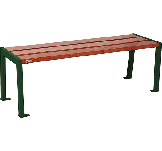  Panchina in legno SILAOS® senza schienale, altezza 437 mm, lunghezza 1200 mm, verde musch...