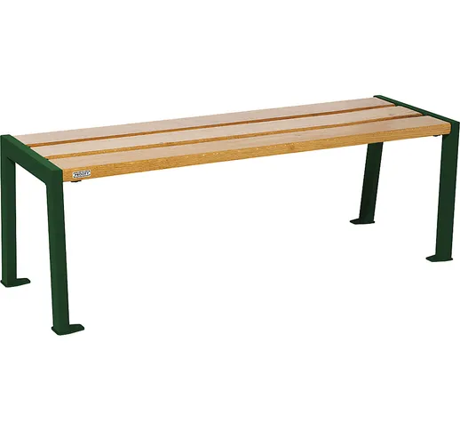  Panchina in legno SILAOS® senza schienale, altezza 437 mm, lunghezza 1200 mm, verde musch...