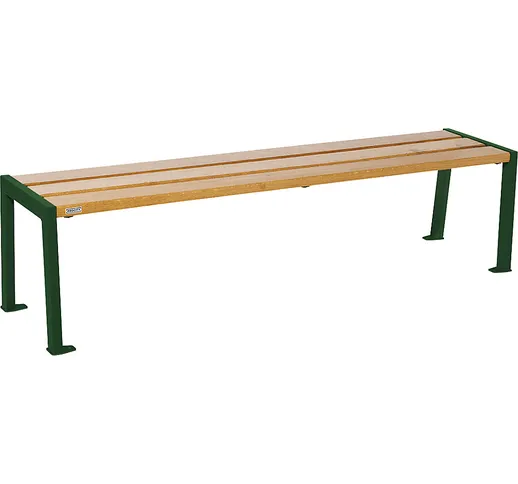  Panchina in legno SILAOS® senza schienale, altezza 437 mm, lunghezza 1800 mm, verde musch...