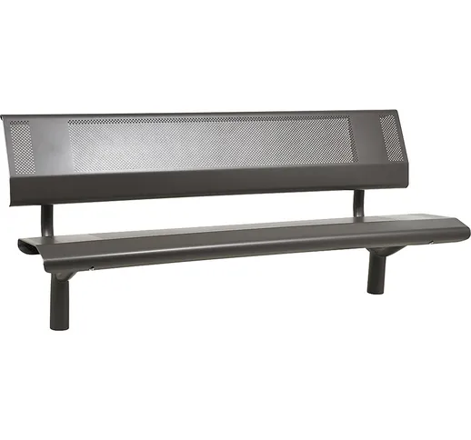  Panchina OSLO in acciaio, altezza sedile 450 mm, lunghezza 1800 mm, grigio antracite, con...