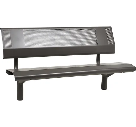  Panchina OSLO in acciaio, altezza sedile 450 mm, grigio antracite, con schienale