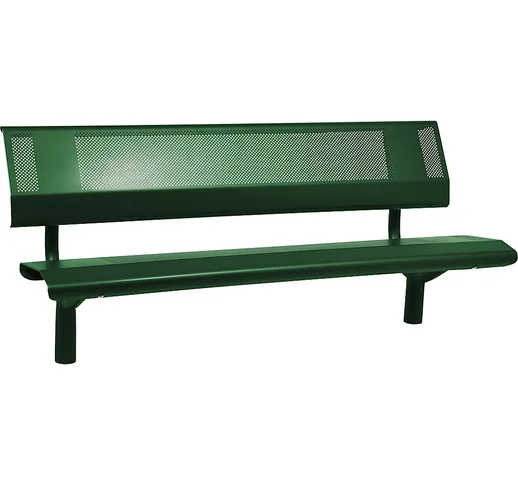  Panchina OSLO in acciaio, altezza sedile 450 mm, lunghezza 1800 mm, verde muschio, con sc...