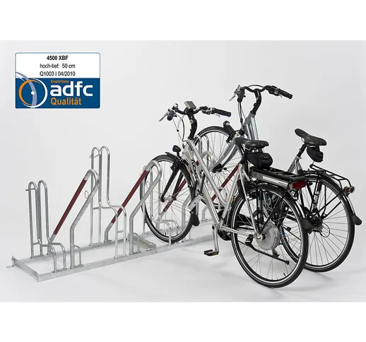 Staffa di supporto per bicicletta, modello 4500 XBF, un lato utile, 4 posti bici