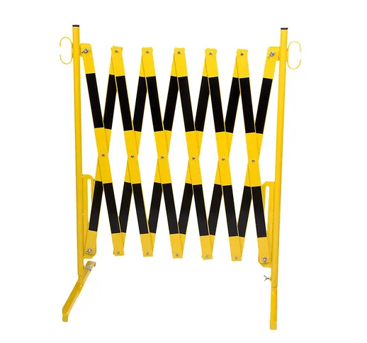 Barriera a pantografo, con 2 piedini, giallo / nero, lunghezza max 3600 mm