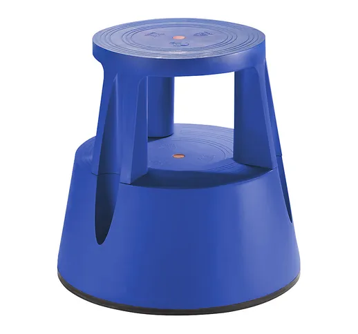  Sgabelli con rotelle in plastica antirottura, portata 150 kg, blu