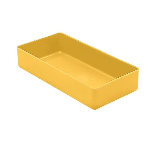 Vaschetta, altezza 40 mm, giallo, lungh. x largh. 198x99 mm, conf. da 50 pezzi