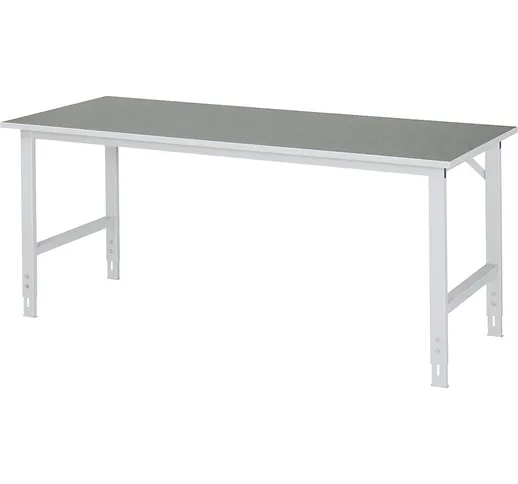  Tavolo da lavoro, regolabile in altezza, 760 - 1080 mm, piano in linoleum, largh. x prof....