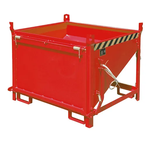  Contenitore silo, capacità 0,50 m³, con sportello sul lato corto, rosso fuoco RAL 3000