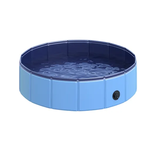  Piscina Pieghevole per Cani in Plastica con Bordo Stabile per Animali Domestici, Ø80 x 20...