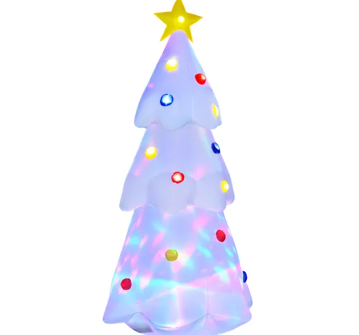  Albero di Natale Bianco Gonfiabile, Gigante e Impermeabile con Luci a LED, per Esterni, 1...
