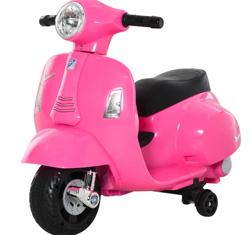  Moto Elettrica per Bambini con Licenza Ufficiale Vespa Batteria 6V, Fari e Clacson, per B...