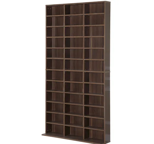 Homcom Libreria da Muro porta CD DVD in Legno,Mobile Soggiorno Regplabile con 36 scomparti...