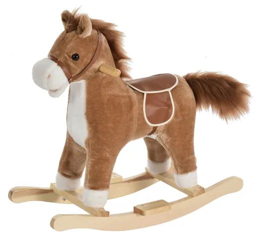  Cavallo a dondolo stile cavallo seduta imbottita con suono 2 AA batterie per bambini 36-7...