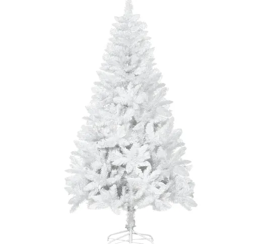  Albero di Natale Bianco con 550 Rami in PVC per Uso Interno, Ø116 x 180cm