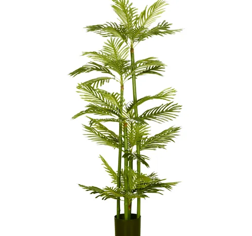  Pianta Artificiale di Palma da 140 cm con Vaso, per Interni ed Esterni, Verde