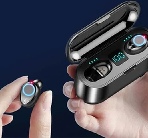 1 o 2 paia di auricolari Bluetooth 5.0 con powerbank, disponibili in 2 colori