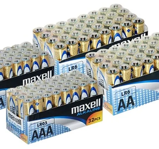 Fino a 200 batterie alcaline Maxell AA e AAA alcaline, disponibili in varie tipologie con...