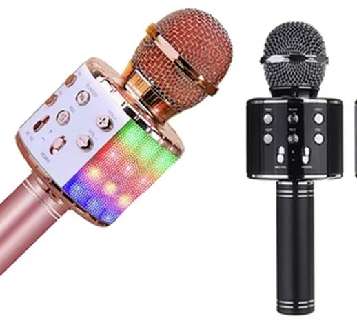 1 o 2 microfoni per karaoke con tecnologia Bluetooth, disponibili in 3 colori