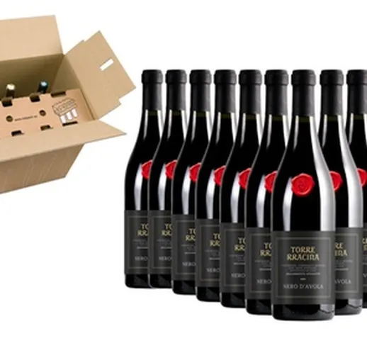 12 bottiglie da 750 ml di vino Nero d'Avola Torre Rracina da uve leggermente appassite, co...