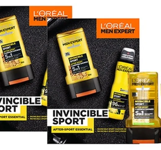 2 cofanetti L'Oréal Men Expert Invincible Sport con docciaschiuma da 300 ml e deodorante d...