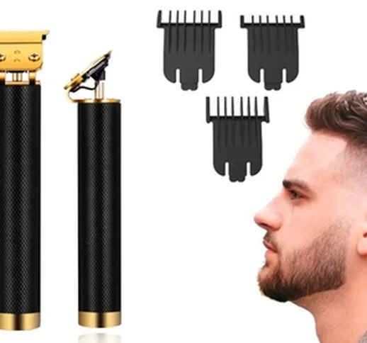 Tagliacapelli regola barba professionale senza filo con caricabatteria USB e accessori
