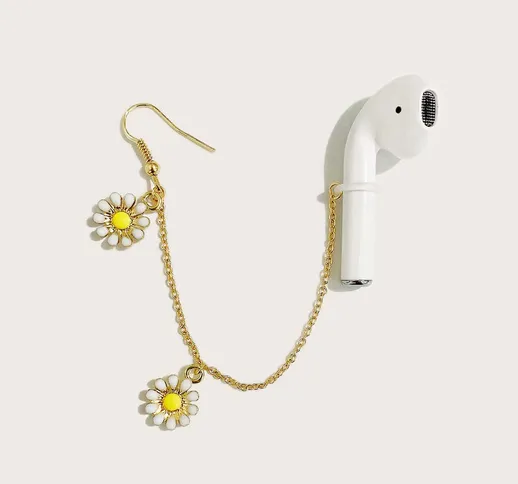 1 pezzo orecchini anti-perso per auricolare Bluetooth con ciondolo fiore