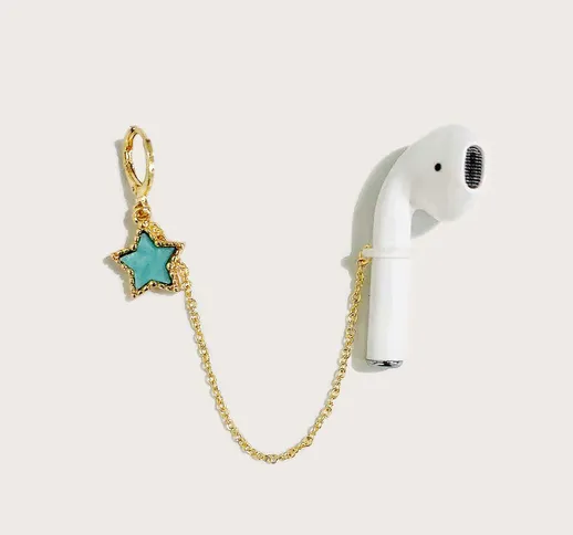 1 pezzo orecchini anti-persi con auricolare Bluetooth con pendente stella