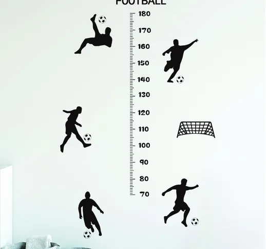 Adesivo murale per misurare l'altezza della stampa di calcio da bambini