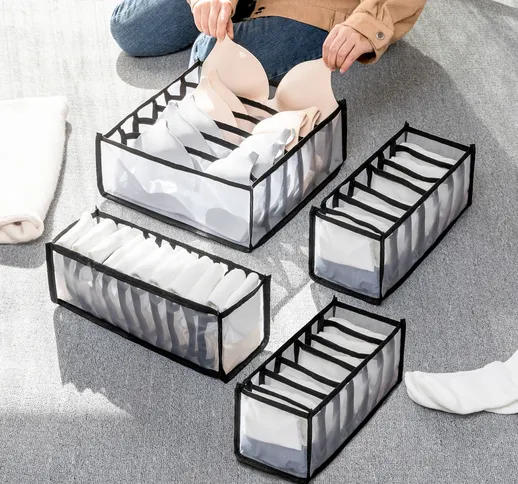 4 pezzi set di scatole portaoggetti per biancheria intima