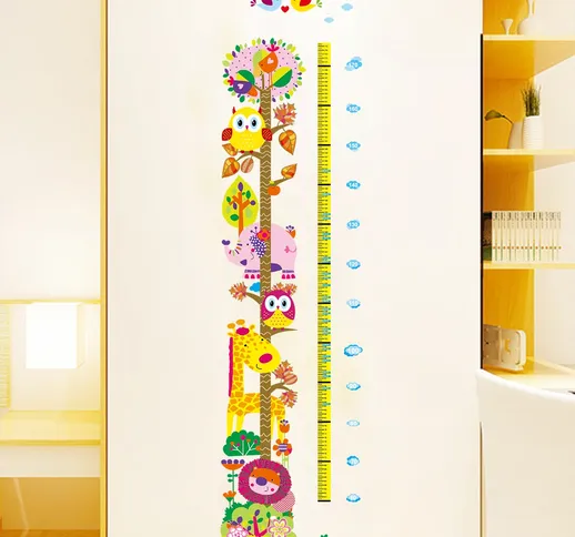 Adesivo da parete per la misurazione dell'altezza con fumetto grafico da bambini