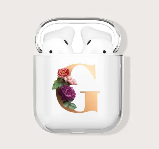 Custodia per AirPods trasparente con lettera grafica