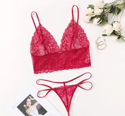 Set biancheria intima in pizzo floreale