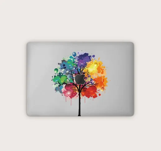 1 foglio adesivo per laptop con albero