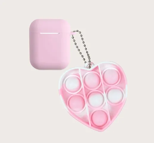 Custodia per Airpods cuore bolla pendente decorato